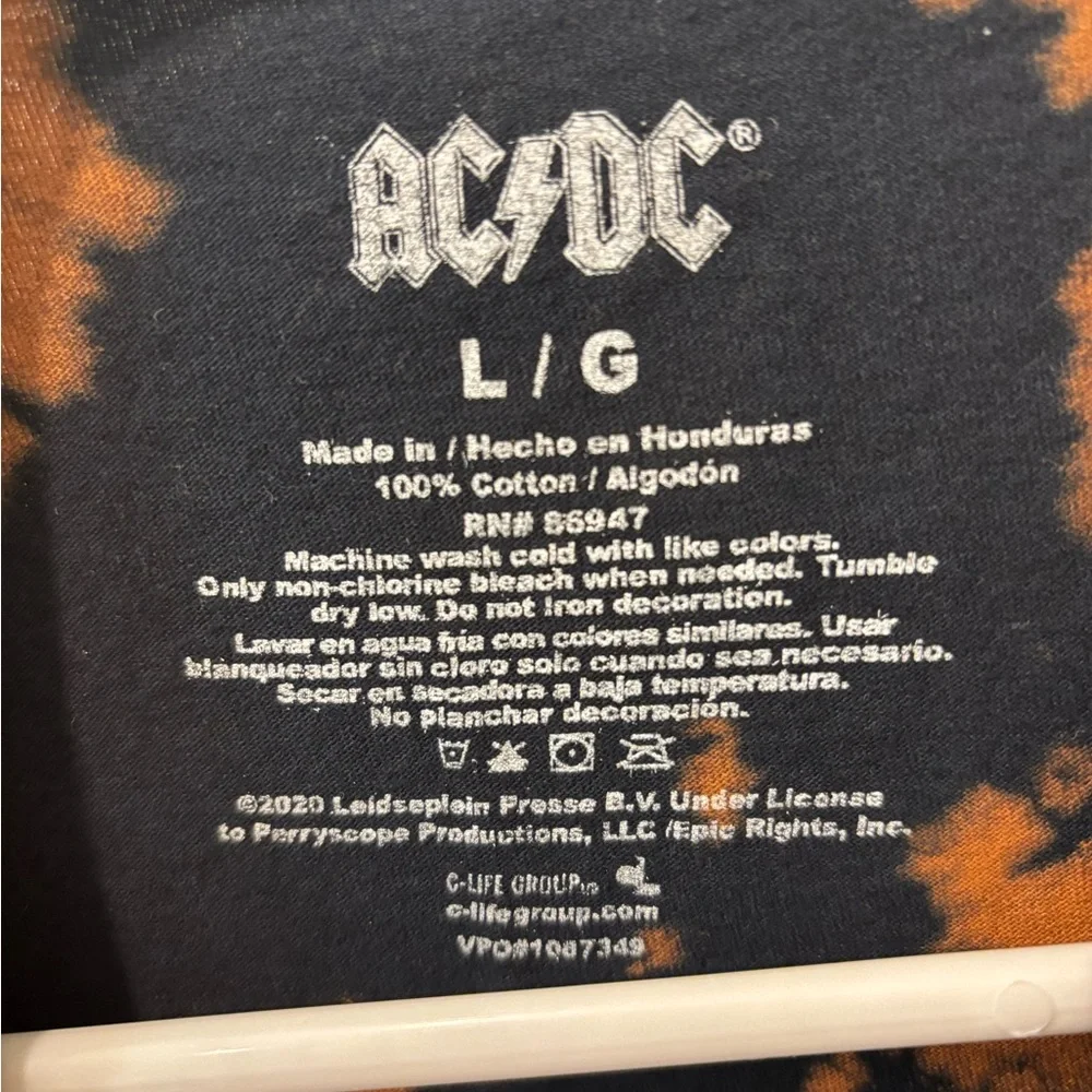AC/DC Brown and Black Tie Dye‎ T shirt
